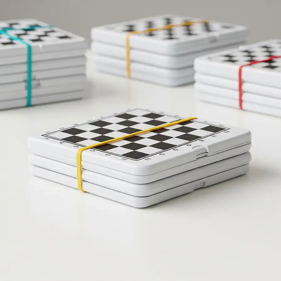 Steckspiele Spielkisten aufklappbar mit Gummiband verschlossen