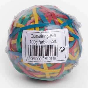 WIHEDÜ Gummibandball 100g farbig Naturkautschuk Art. 510011 geschrumpft