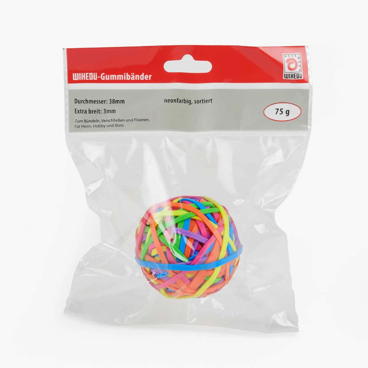 WIHEDÜ Gummibandball 75g neonfarbig Art. 510510 WIHEDÜ Gummibandball 75g neonfarbig Art. 510510