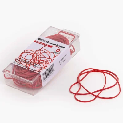 WIHEDÜ Gummiringe rot Kleinaufmachung in einer eckigen Kunststoff-Box